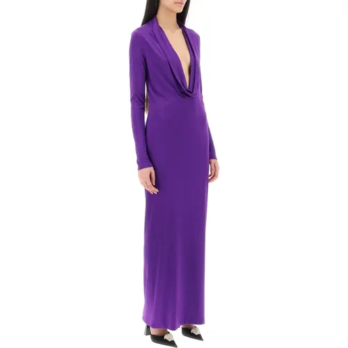 Cowl Neck Maxi Dress , female, Sizes: XS, S - Versace - Modalova