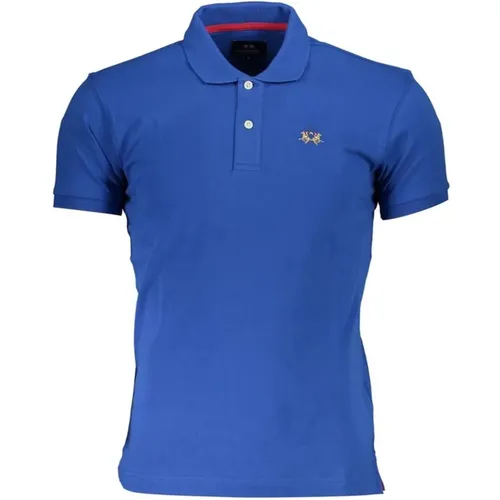 Besticktes Slim Fit Polo Blaues Shirt - LA MARTINA - Modalova