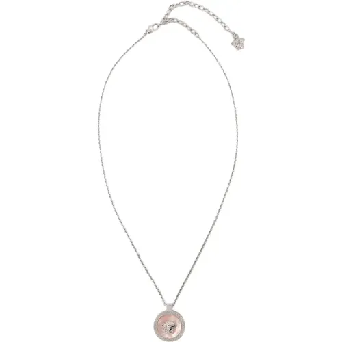 Metal Necklace with Mother of Pearl , female, Sizes: ONE SIZE - Versace - Modalova