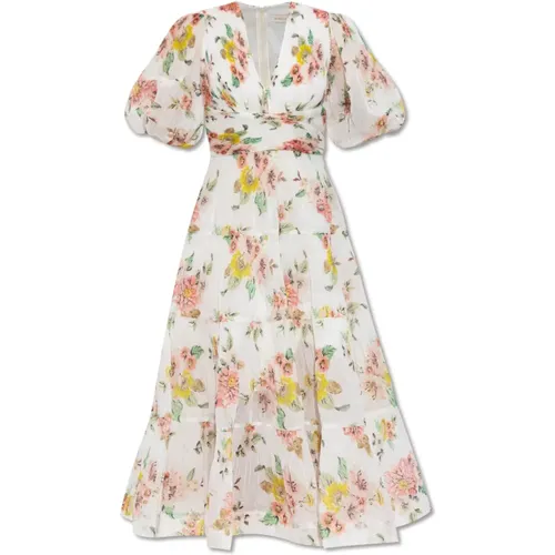 Pleated dress with floral motif , female, Sizes: XS - Zimmermann - Modalova