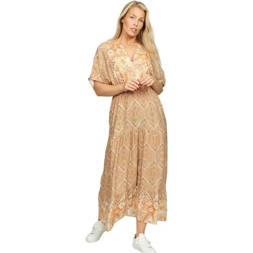 Selma.Hs24 Sand Batique Dress , female, Sizes: 2XL - 2-Biz - Modalova