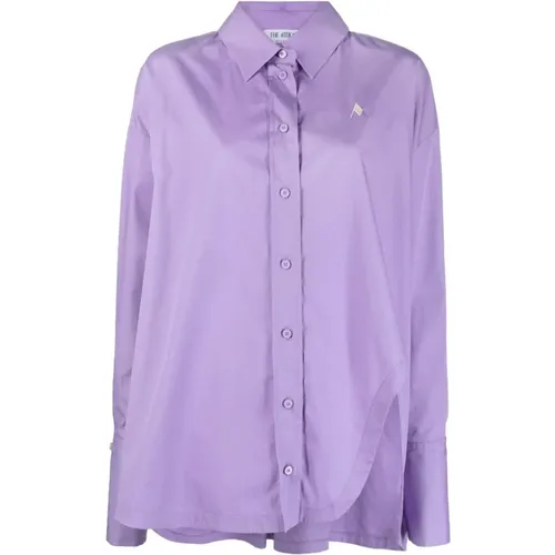 Lilac Diana Asymmetric Hem Cotton Shirt , female, Sizes: S - The Attico - Modalova