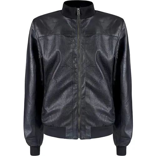 Men's Faux Leather Jacket Classic Design , male, Sizes: L - YES ZEE - Modalova