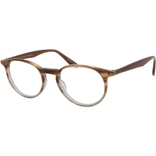 Gestreiftes Braun Graues Brillengestell , Damen, Größe: 46 MM - Barton Perreira - Modalova