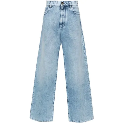 Denim Jeans mit gebleichtem Effekt , Herren, Größe: W32 - Versace - Modalova