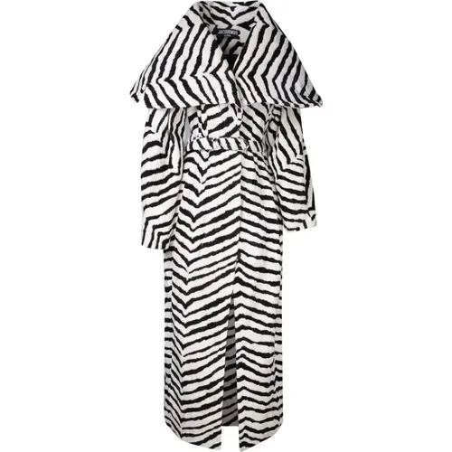 Weißer Zebra Print Gürtelmantel - Jacquemus - Modalova