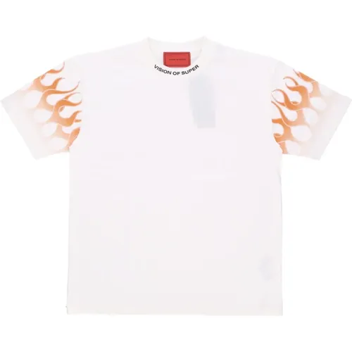 Flames Tee Herren T-Shirt , Herren, Größe: L - VISION OF SUPER - Modalova