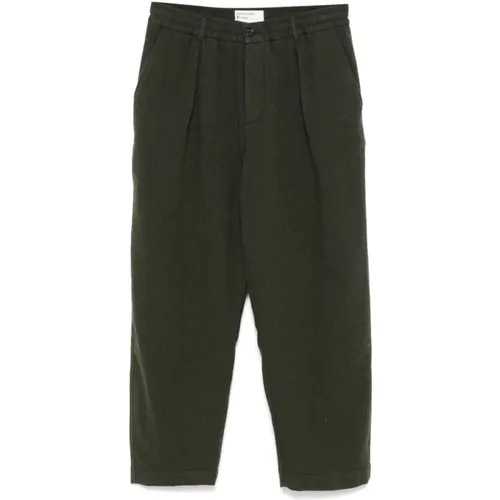 Oxford Hose - Olivgrüne Recycelte Wolle , Herren, Größe: W32 - Universal Works - Modalova