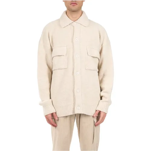 Cotton Overshirt with Button Closure , male, Sizes: S, L, M - A Paper Kid - Modalova