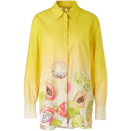Gelbe Bluse mit Fruchtmuster Damen , Damen, Größe: L - Marc Cain - Modalova