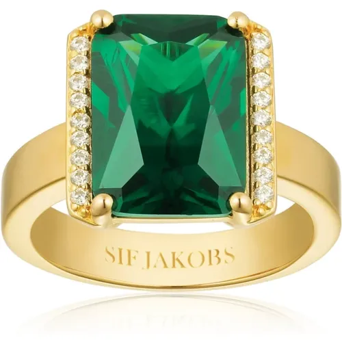Statement-Ring mit Smaragdschliff-Zirkonia,Goldener Statement Ring mit Zirkonia - Sif Jakobs Jewellery - Modalova