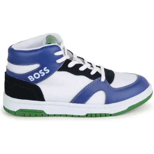 Blaue Mesh-Sneaker mit Farbblock - Hugo Boss - Modalova