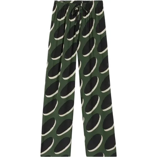 Khaki Macaroon Oval Pattern Pajama Pants , female, Sizes: S - AZ Factory - Modalova