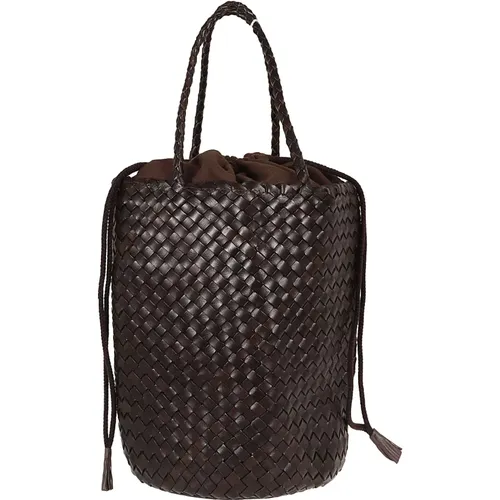 Leather Bucket Handbag Top Handles , female, Sizes: ONE SIZE - Dragon Diffusion - Modalova