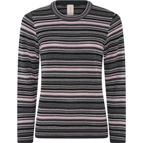 Striped Pullover in Grey/Rose , female, Sizes: XL, M, S, L - Skovhuus - Modalova