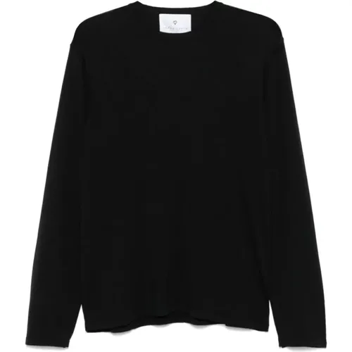 Schwarzer Seiden- und Wollrippenpullover , Herren, Größe: XL - Seven Gauge - Modalova