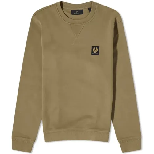Classic Logo Sweatshirt in True Olive-S , male, Sizes: M - Belstaff - Modalova