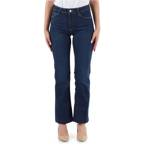 Bootcut Jeans mit Knopf- und Reißverschluss , Damen, Größe: W28 - Guess - Modalova