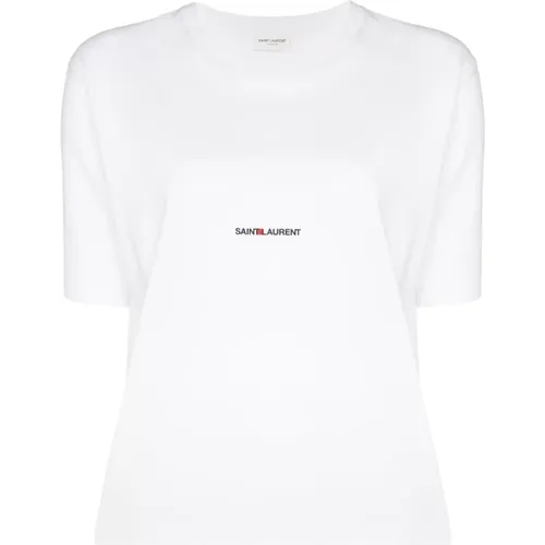 Logo Box Fit T-Shirt , female, Sizes: M, S, XS, XL, L - Saint Laurent - Modalova