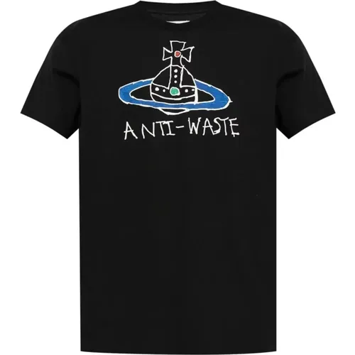 Antiwaste Classic Schwarzes T-Shirt , Herren, Größe: L - Vivienne Westwood - Modalova