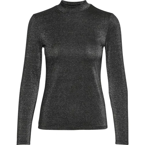 Schwarzes Glitzer Langarm Top , Damen, Größe: 2XL - InWear - Modalova