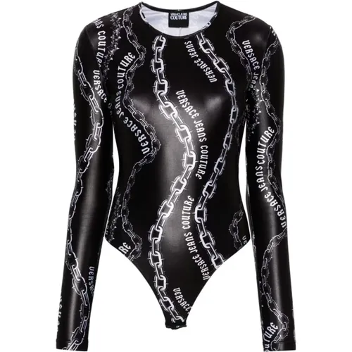 Schwarzes Oberteil für Frauen Aw24 , Damen, Größe: 3XS - Versace Jeans Couture - Modalova