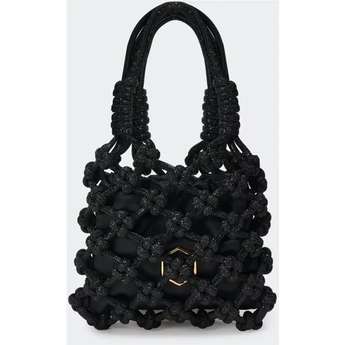 Lola Crystal-Embellished Bag , female, Sizes: ONE SIZE - Hibourama - Modalova