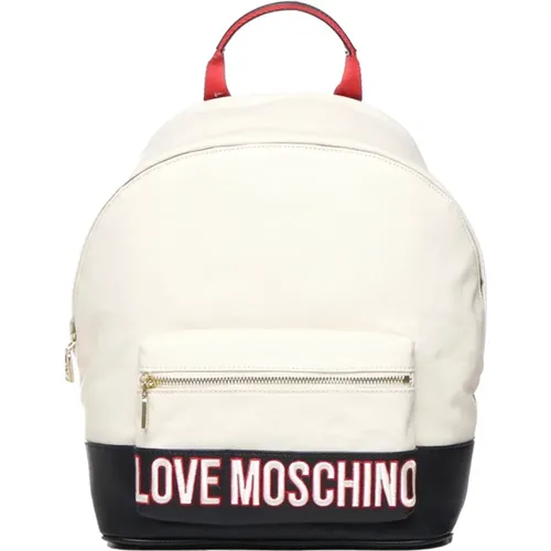 Zweifarbige Handtasche mit Reißverschlusstasche - Love Moschino - Modalova