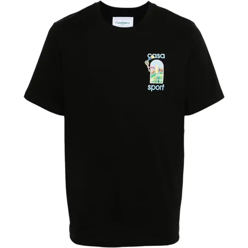 Bio-Baumwoll-Logo-Print T-Shirt , Herren, Größe: M - Casablanca - Modalova