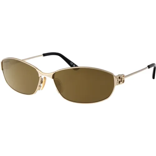 Stylische Sonnenbrille BB0336S,Ovale Metallsonnenbrille mit BB-Scharnier - Balenciaga - Modalova