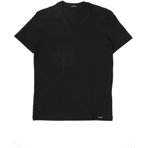 Baumwoll V-Ausschnitt T-Shirt - Tom Ford - Modalova
