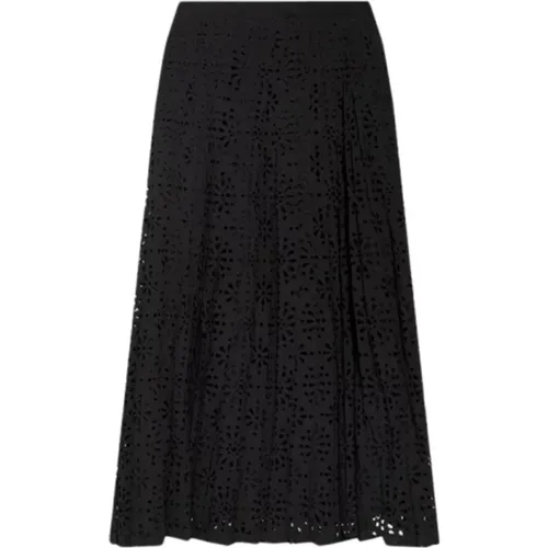 Perforated Maxi Skirt with Floral Motifs , female, Sizes: S - See by Chloé - Modalova