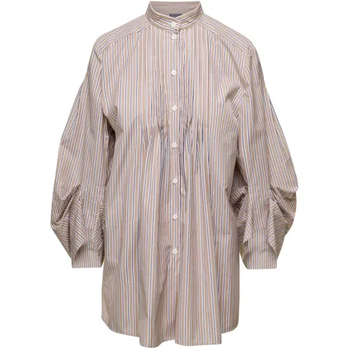 Beige Striped Shirt , female, Sizes: S, XS, 2XS - alberta ferretti - Modalova