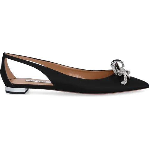 Babe Flat Satin Bridal Shoes , female, Sizes: 4 1/2 UK, 4 UK - Aquazzura - Modalova