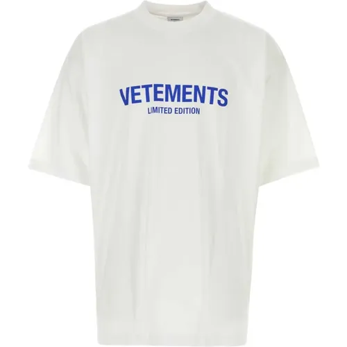 Klassisches Weißes Baumwoll-T-Shirt,Limitiertes Logo T-Shirt - Vetements - Modalova