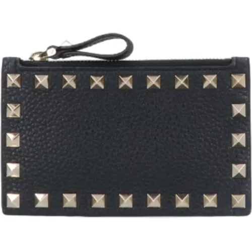 Schwarze Reißverschluss-Kartenhalter-Brieftasche , Damen, Größe: ONE Size - Valentino Garavani - Modalova