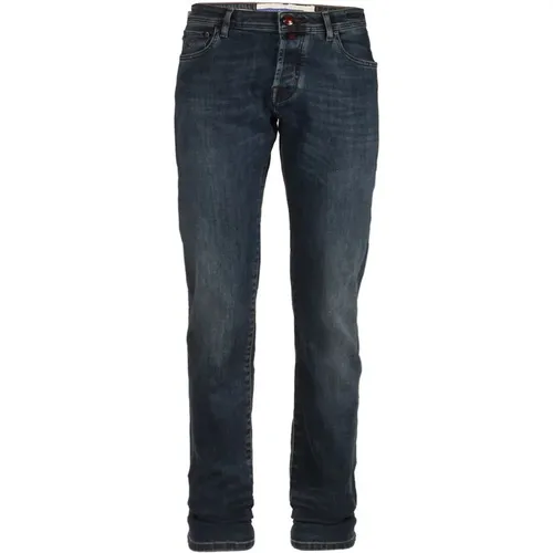 Slim Fit Dunkelblaue Denim Jeans , Herren, Größe: W32 - Jacob Cohën - Modalova