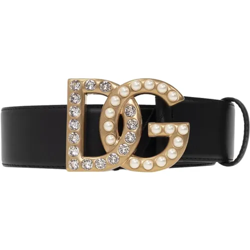Ledergürtel mit Logo , Damen, Größe: 75 CM - Dolce & Gabbana - Modalova