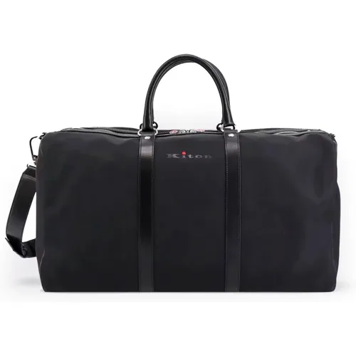 Leather Travel Bag with Adjustable Strap , male, Sizes: ONE SIZE - Kiton - Modalova