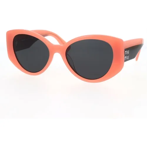 Unregelmäßige Oversized Sonnenbrille mit Breiten Bügeln , Damen, Größe: 53 MM - Miu Miu - Modalova