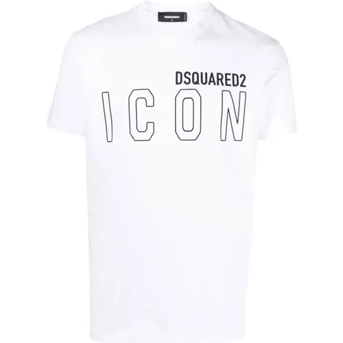 Icon Outline T-shirt , male, Sizes: XL, M, L, S, 2XL - Dsquared2 - Modalova