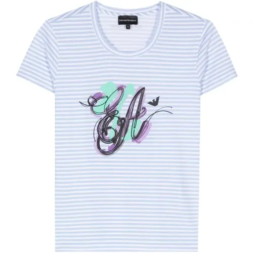 Striped Jersey T-shirt , female, Sizes: M, XS, XL, L, S, 2XL - Emporio Armani - Modalova