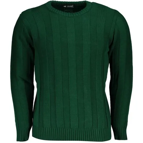 Grüner Crew Neck Sweater mit Kontrastdetails , Herren, Größe: M - U.S. Polo Assn. - Modalova