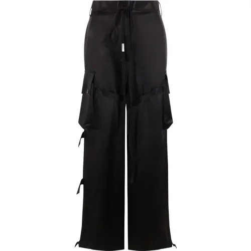 Cargo Trousers with Grosgrain Waist , female, Sizes: M, L, XL - Ann Demeulemeester - Modalova