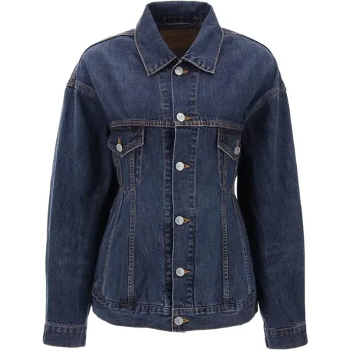 Blaue Denimjacke Eleganter Chic-Stil - Balenciaga - Modalova