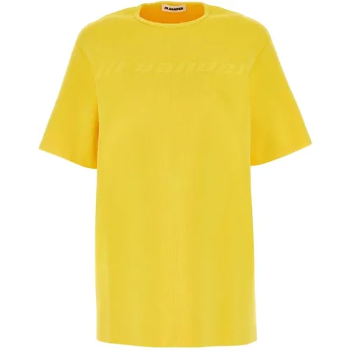 Gelbes Viskose-Mischung T-Shirt - Jil Sander - Modalova