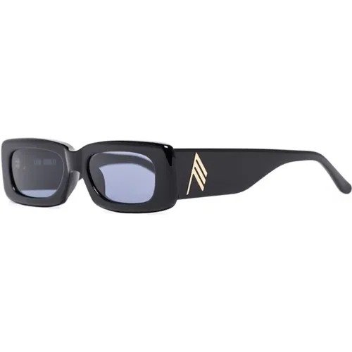 Schwarze Mini Marfa Rechteckige Sonnenbrille - The Attico - Modalova