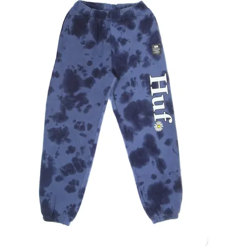 Floral Fleece Sweatpants Navy , male, Sizes: XL - HUF - Modalova