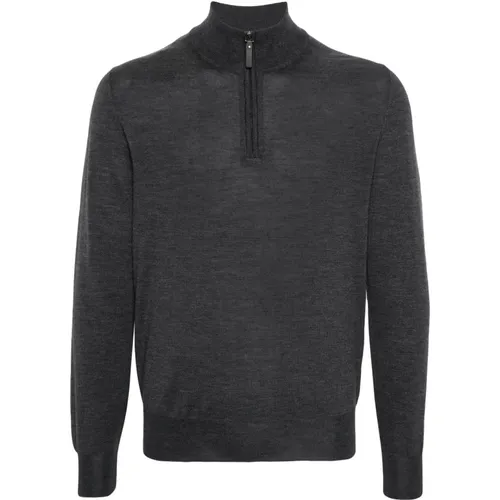 Merino Wool Half-Zip Knitwear , male, Sizes: 3XL, XL, L, 2XL, M - Canali - Modalova