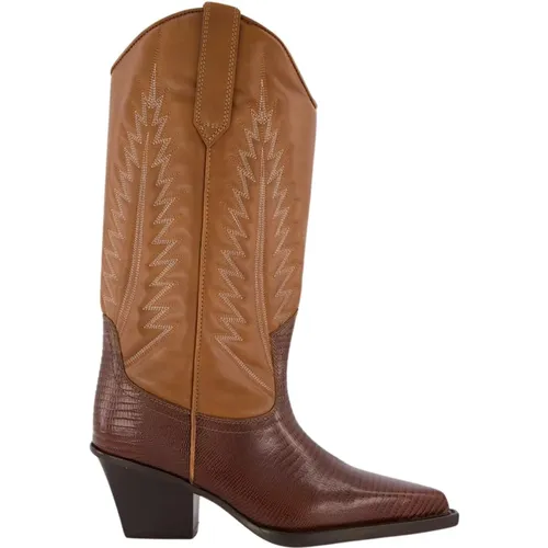 Rosario Nappa Leather Cowboy Boots , female, Sizes: 2 UK - Paris Texas - Modalova